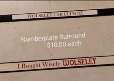 Wolseley Number Plate Surrounds
