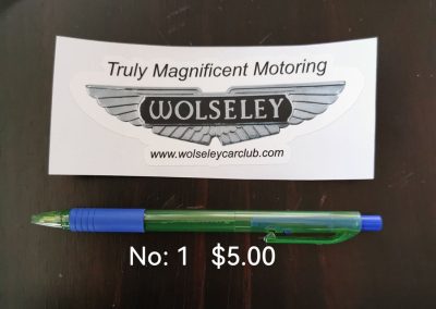 Wolseley Car Club No 1 Sticker $5