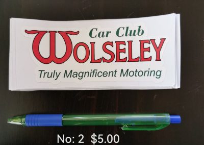 Wolseley Car Club No 2 Sticker $5